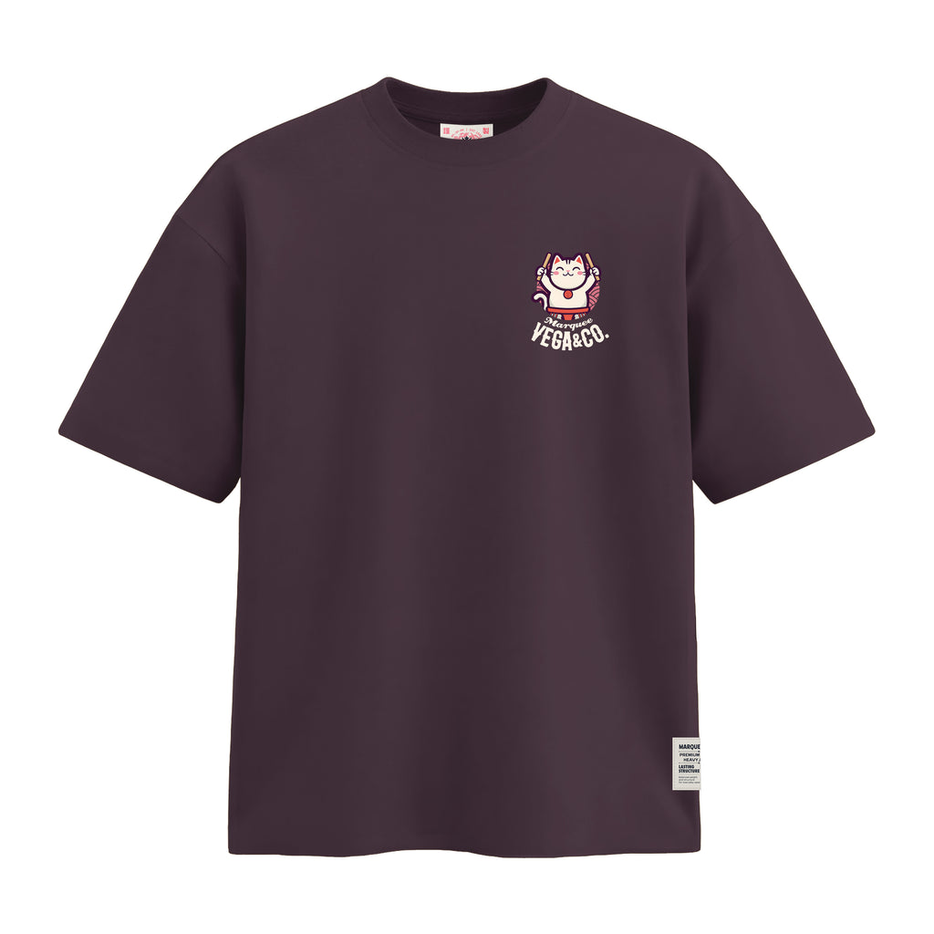 Lucky Cat Taiko Festival heavyweight loose fit graphic tee product image by Marquee Vega.