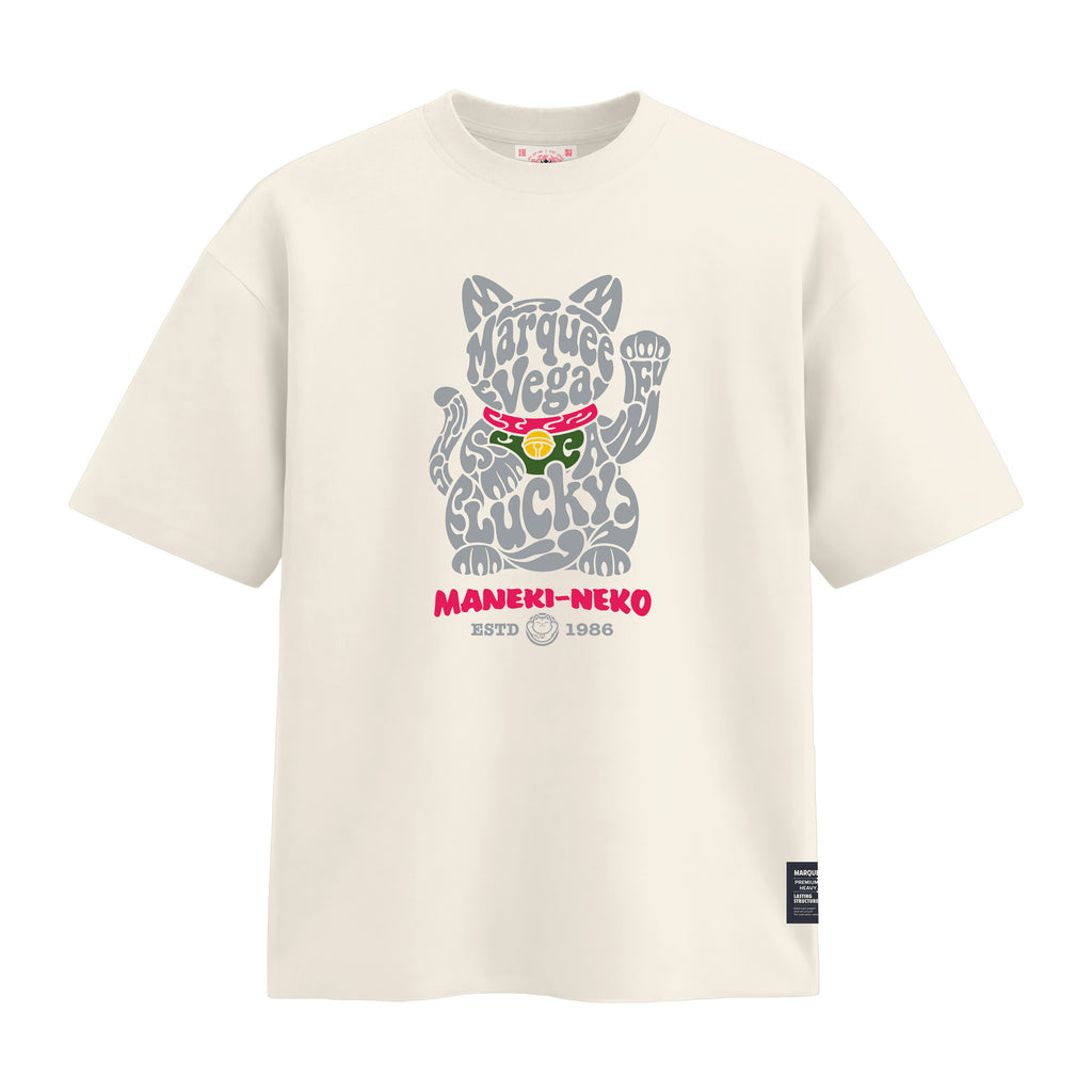 Maneki-Neko Lucky Cat - Marquee Vega Graphic heavyweight loose fit graphic tee product image by Marquee Vega.