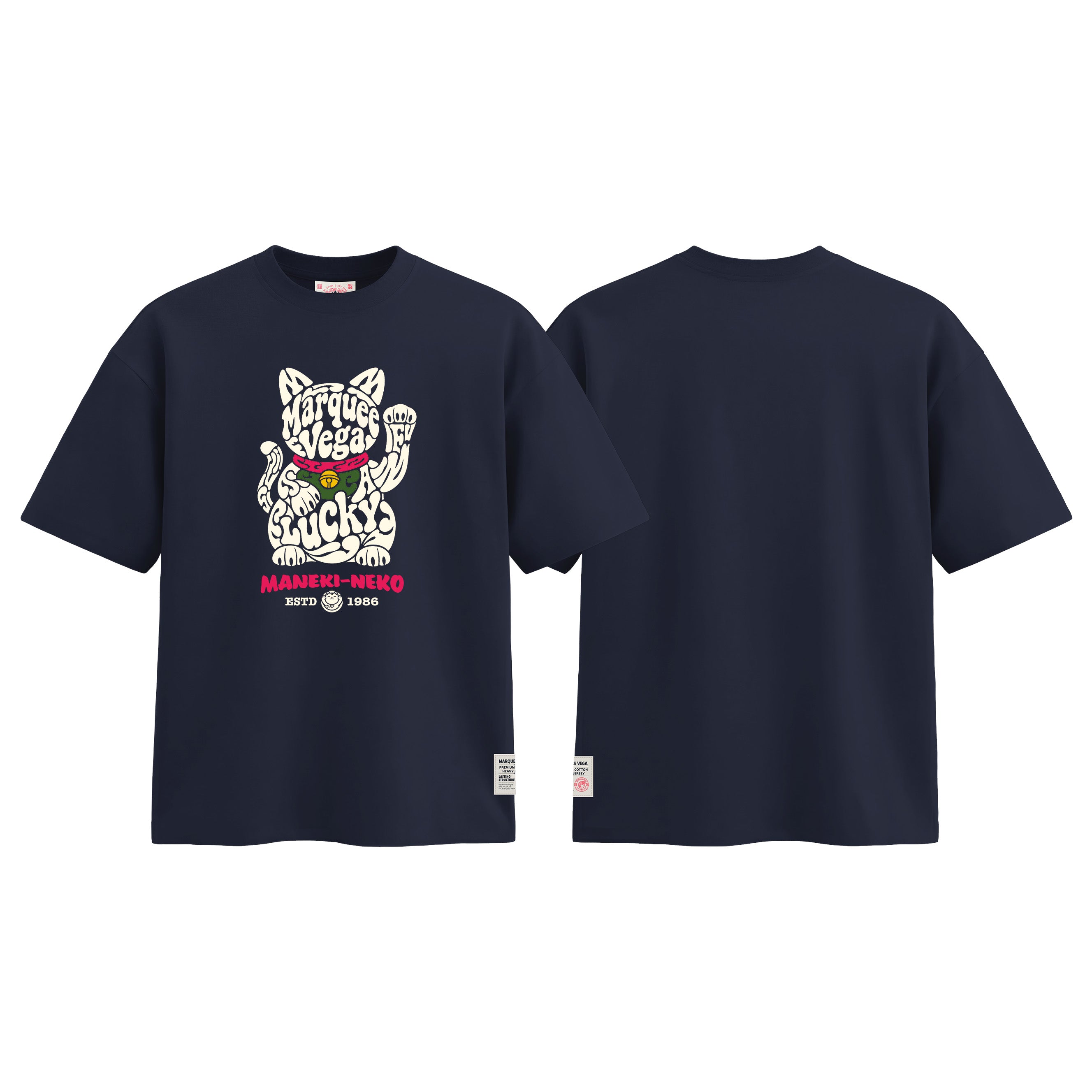 MVTUK2025227_T03 Maneki-Neko Lucky Cat - Marquee Vega Graphic graphic tee colour image by Marquee Vega.