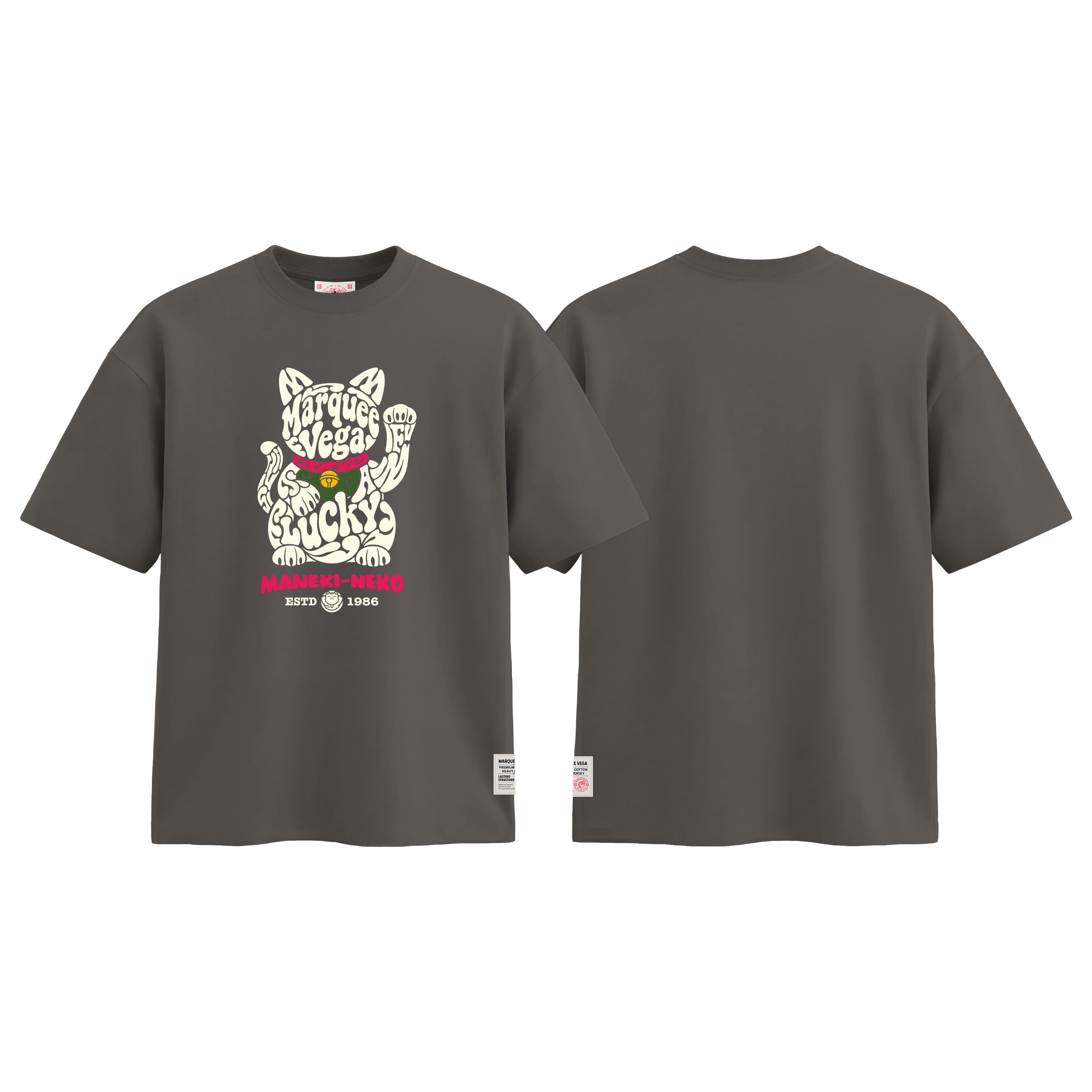 MVTUK2025227_T04 Maneki-Neko Lucky Cat - Marquee Vega Graphic graphic tee colour image by Marquee Vega.