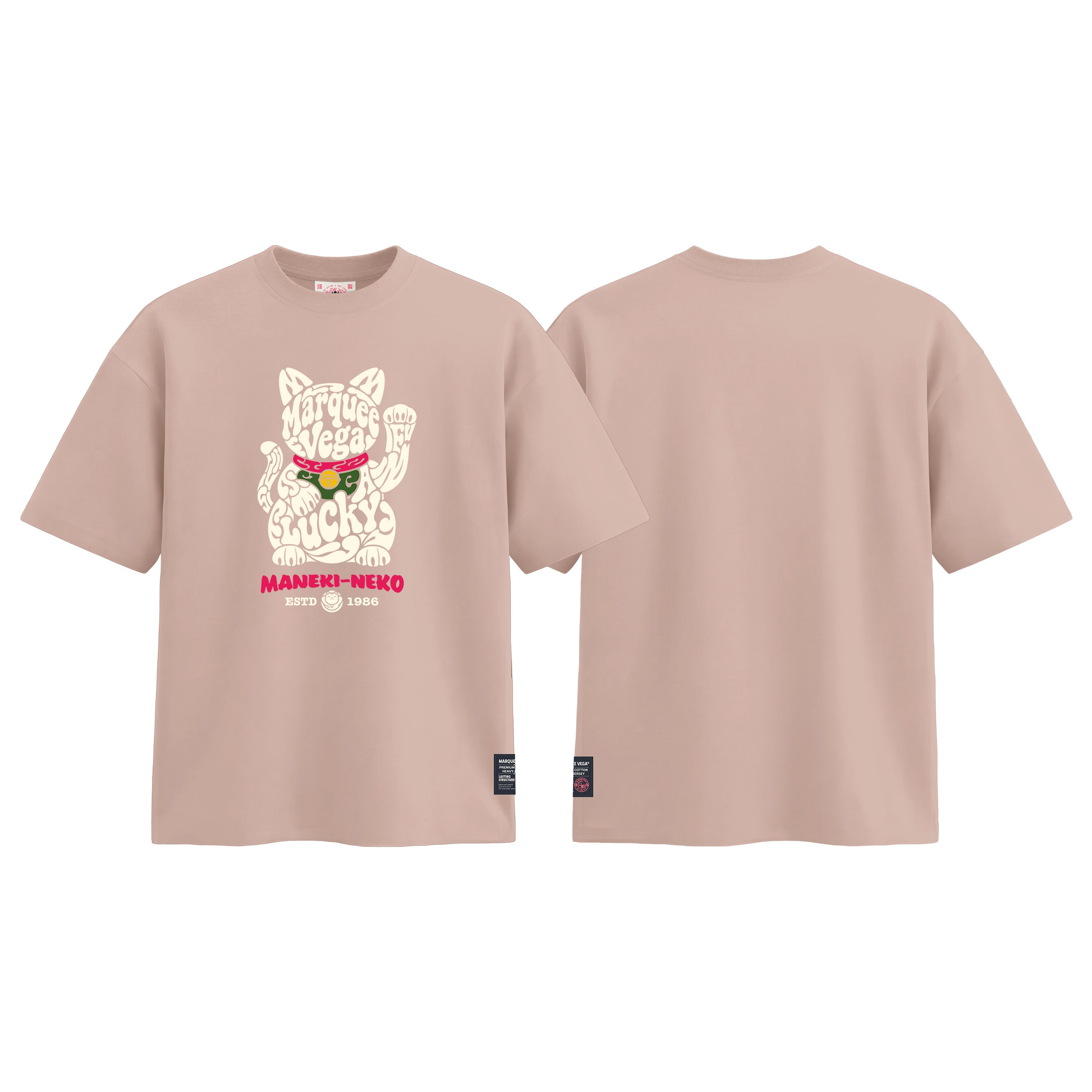 MVTUK2025227_T07 Maneki-Neko Lucky Cat - Marquee Vega Graphic graphic tee colour image by Marquee Vega.