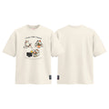 I Train I Chill I Repeat graphic tee colour preview in Off White, shown front and back.