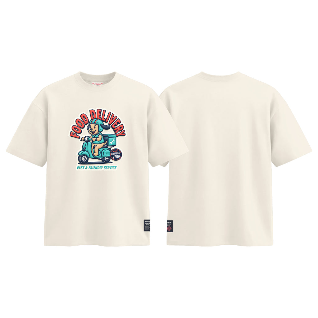 MVTUK20260107_T01 Food Delivery graphic tee colour image by Marquee Vega.