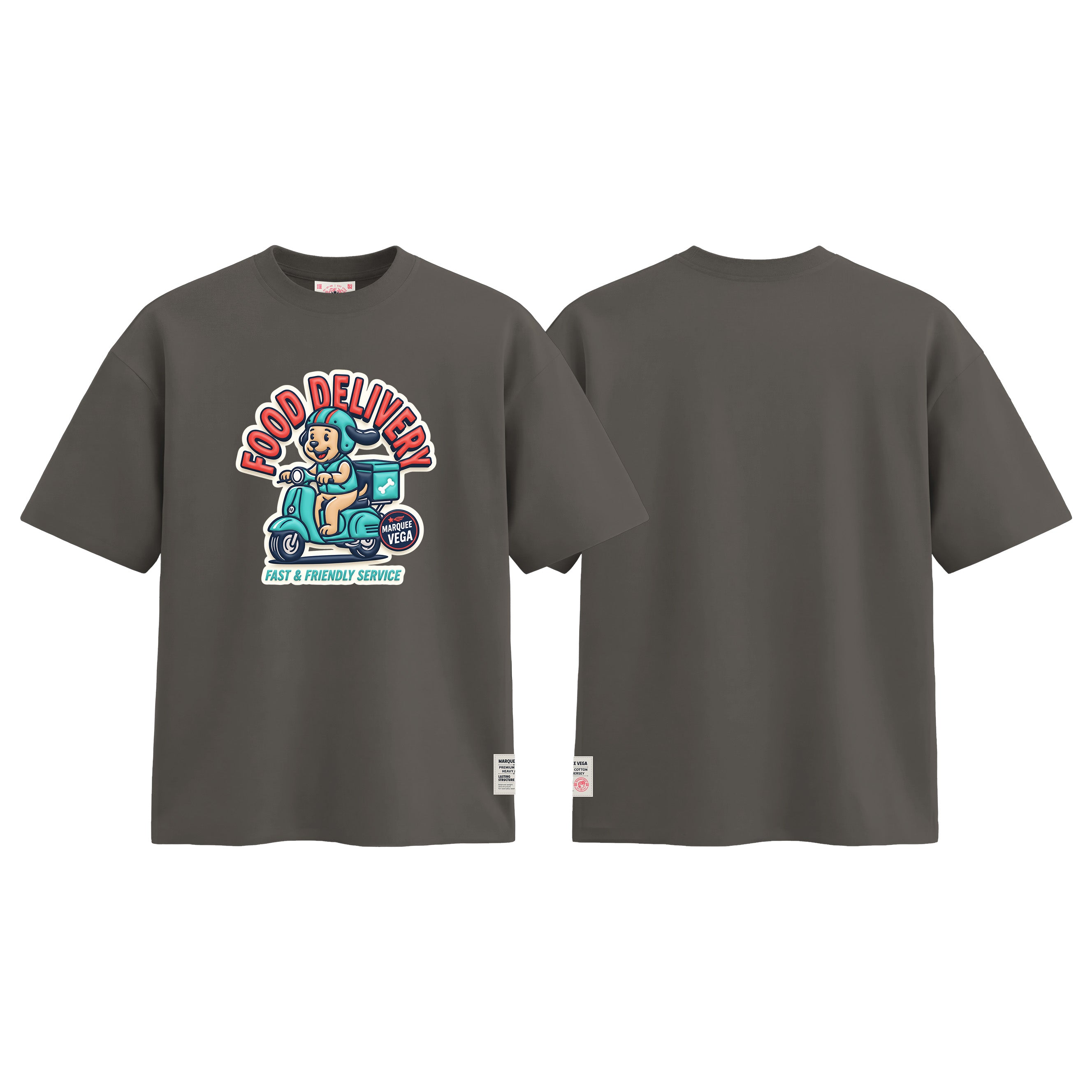 MVTUK20260107_T04 Food Delivery graphic tee colour image by Marquee Vega.
