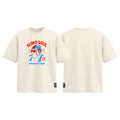 Sumo Soul graphic tee colour preview in Off White, shown front and back.