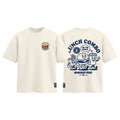 Lunch Combo On The Move graphic tee colour preview in Off White, shown front and back.