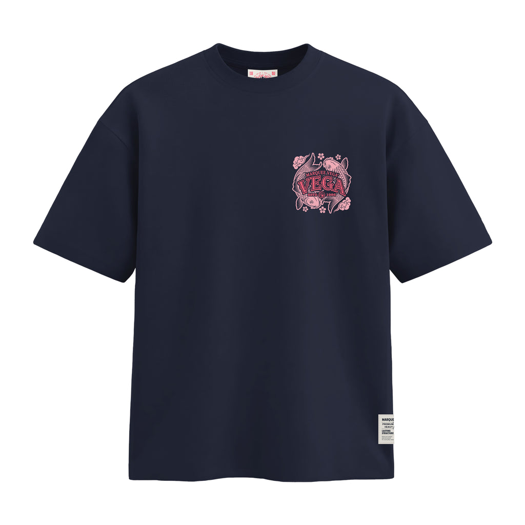 Vega Koi - Japanese Wave Graphic heavyweight loose fit graphic tee product image by Marquee Vega.