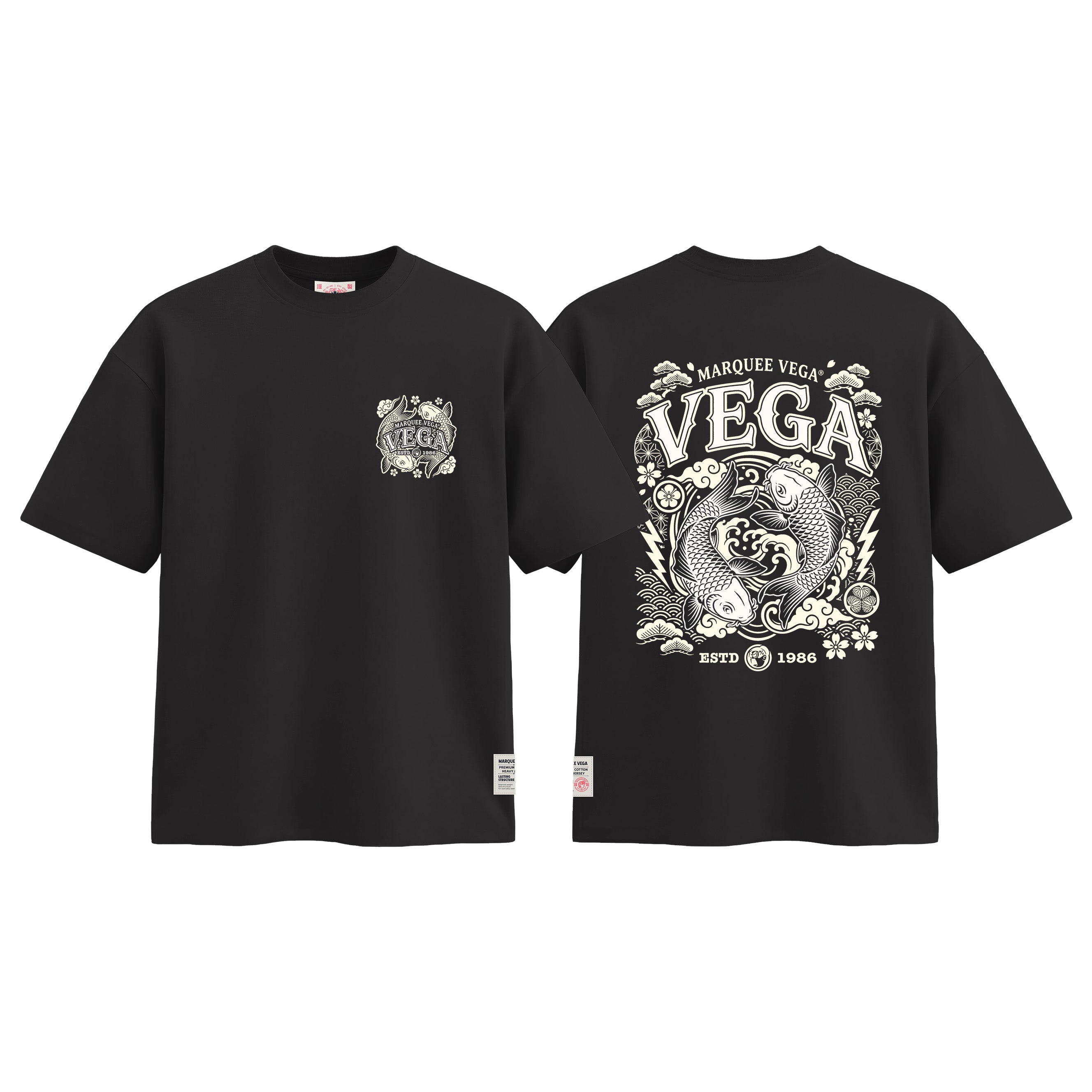 MVTUK20260408_T02 Vega Koi - Japanese Wave Graphic graphic tee colour image by Marquee Vega.