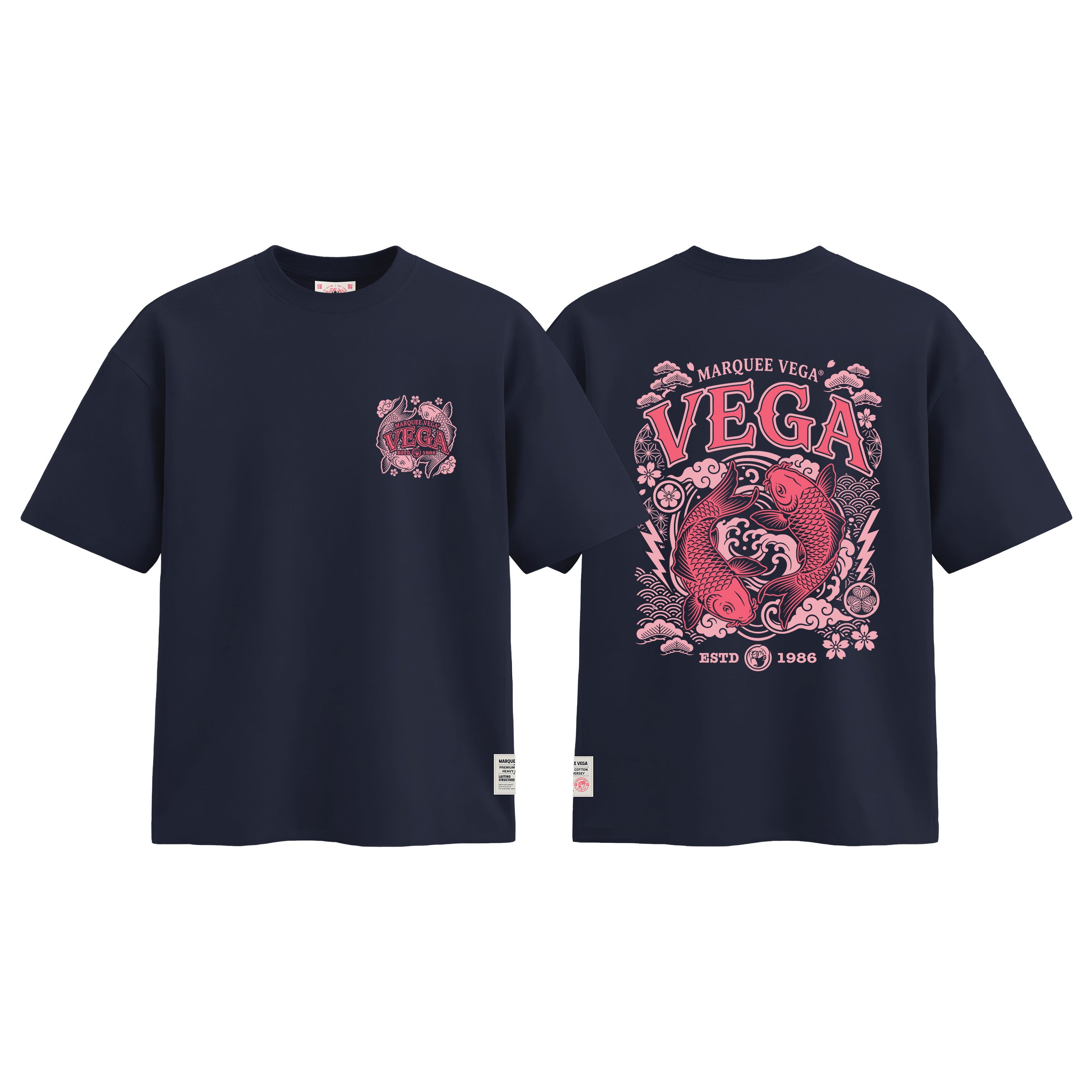MVTUK20260408_T03 Vega Koi - Japanese Wave Graphic graphic tee colour image by Marquee Vega.