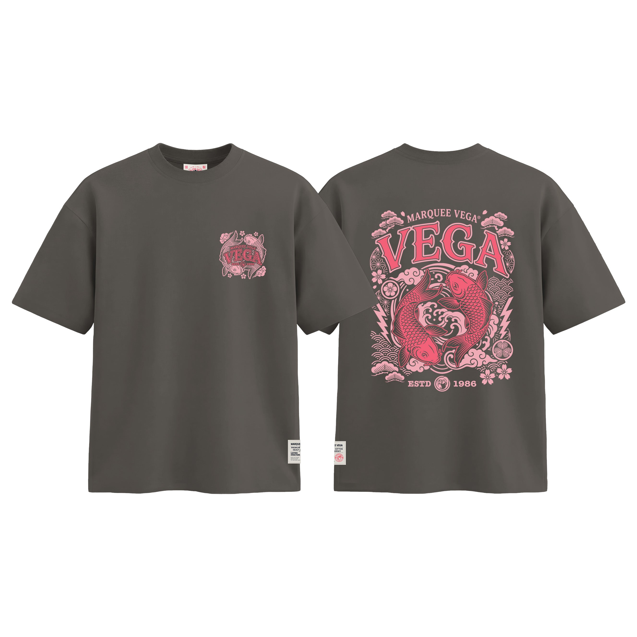 MVTUK20260408_T04 Vega Koi - Japanese Wave Graphic graphic tee colour image by Marquee Vega.