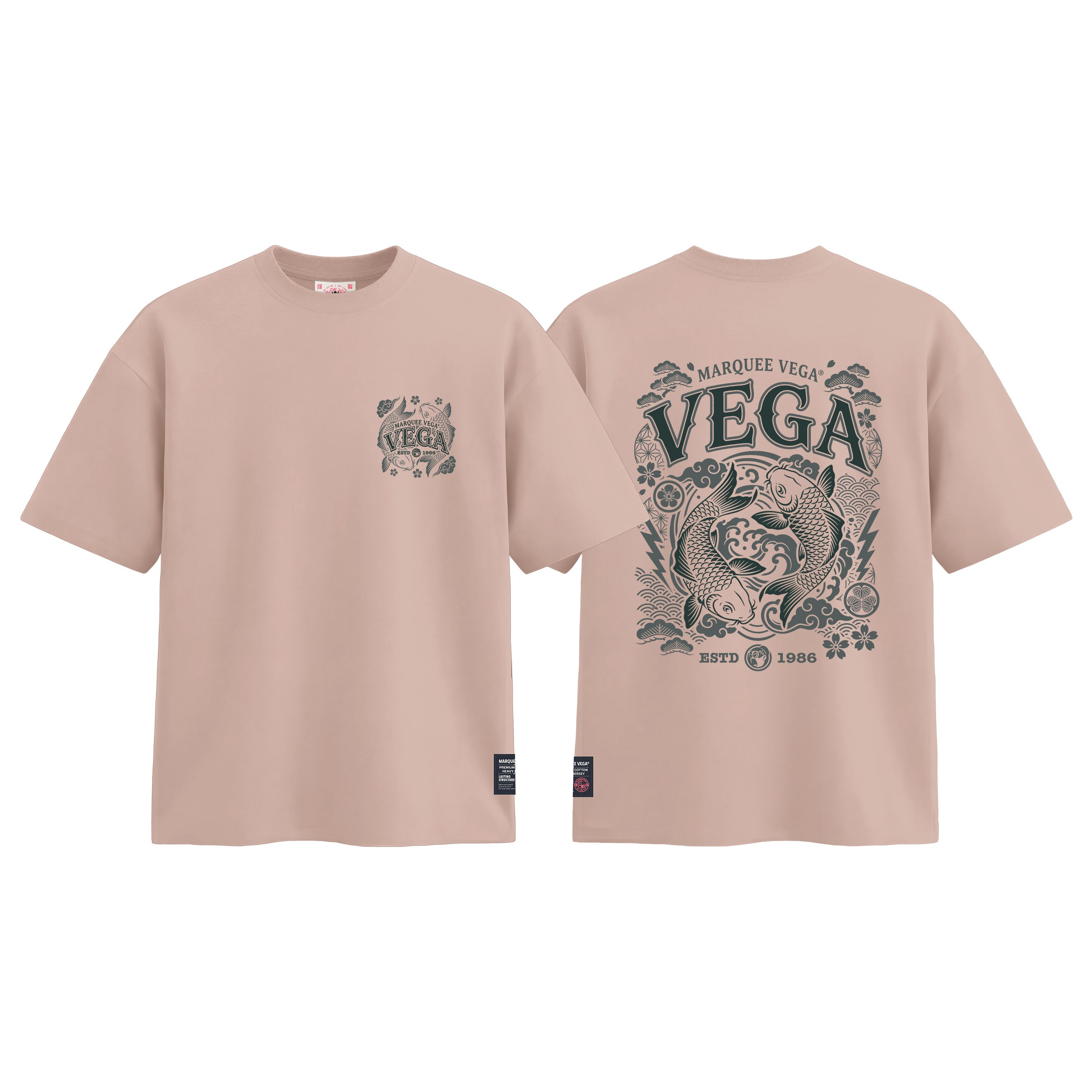 MVTUK20260408_T07 Vega Koi - Japanese Wave Graphic graphic tee colour image by Marquee Vega.
