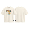 Shiba Inu Vega graphic tee colour preview in Off White, shown front and back.