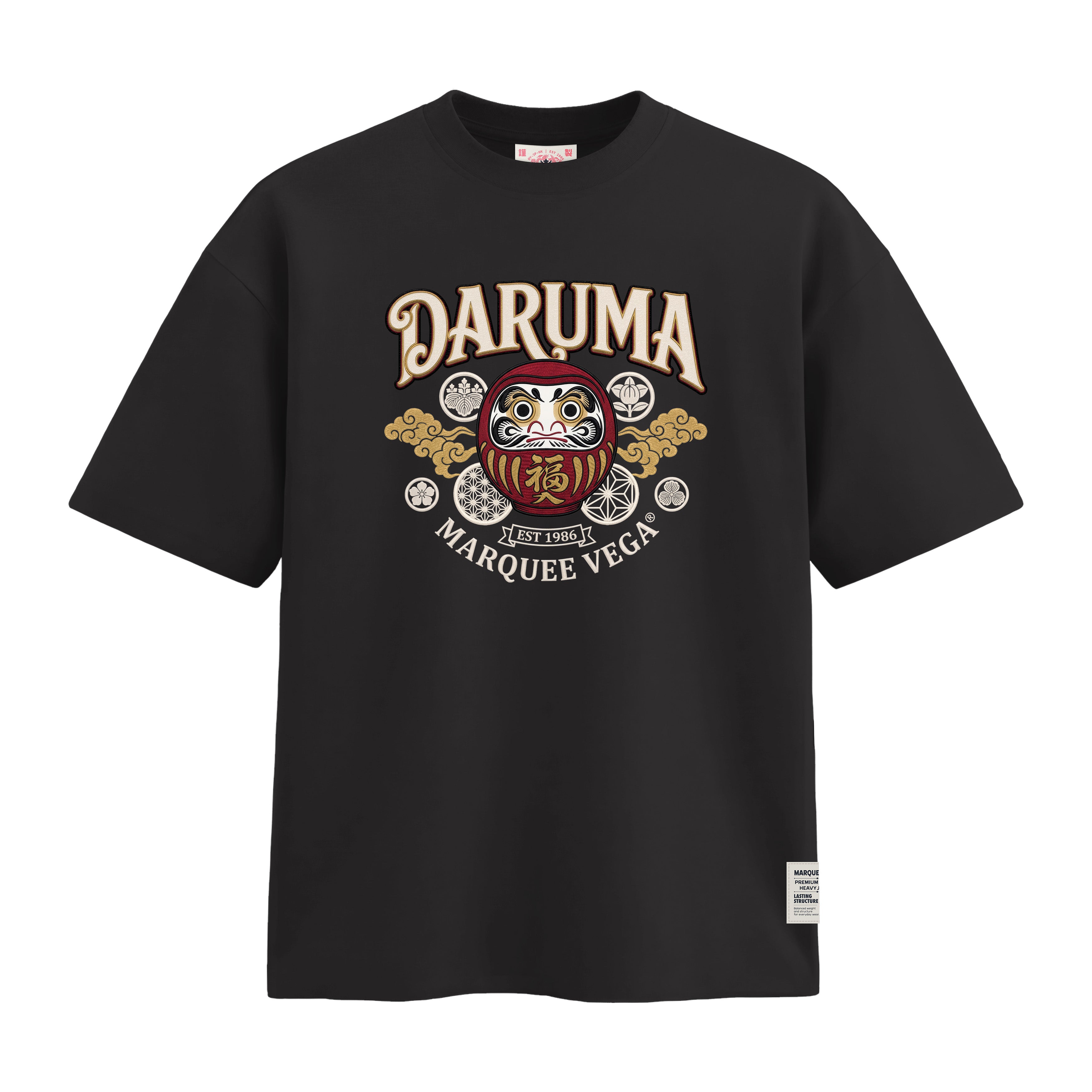DARUMA - Lucky Japanese Doll heavyweight loose fit graphic tee product image by Marquee Vega.