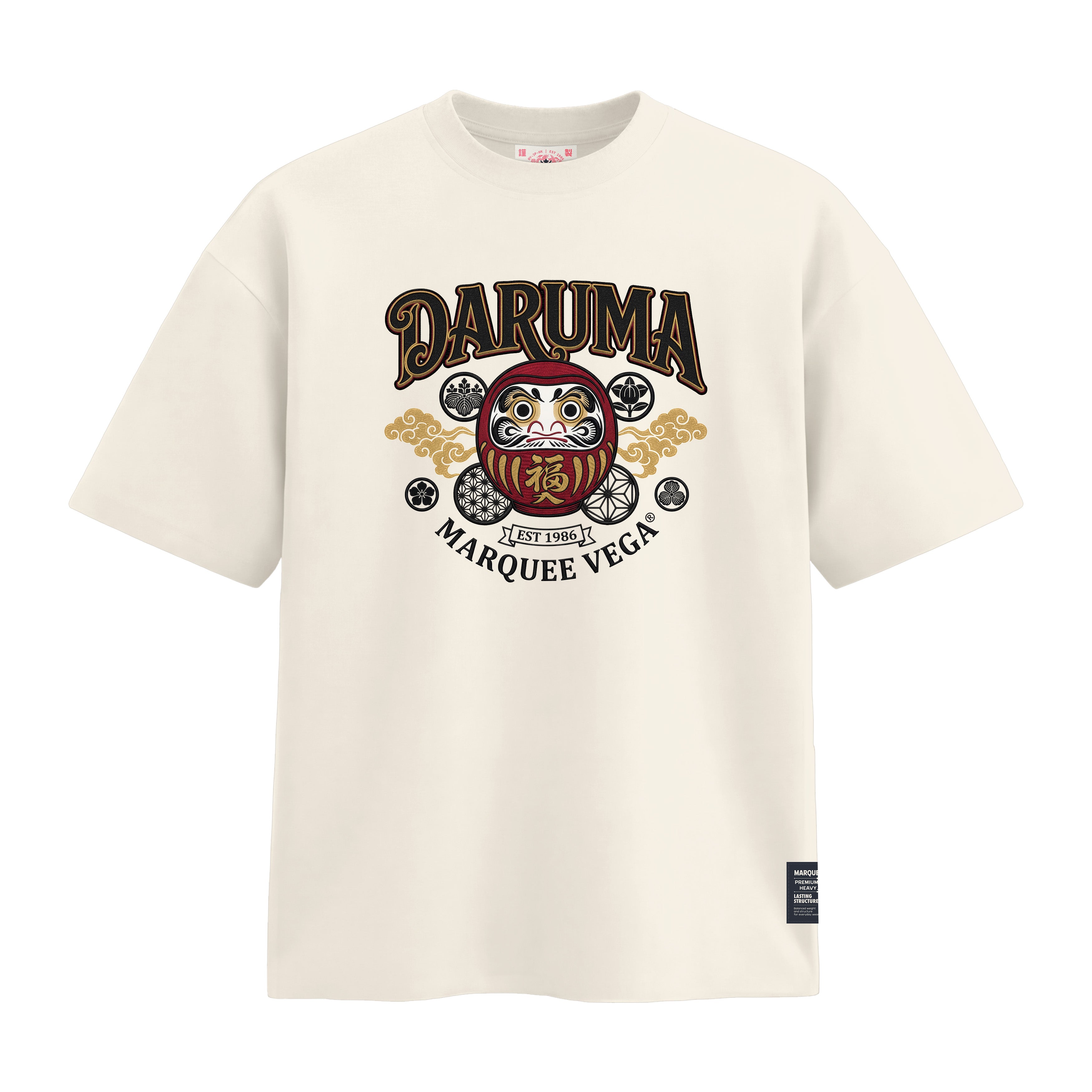 DARUMA - Lucky Japanese Doll heavyweight loose fit graphic tee product image by Marquee Vega.